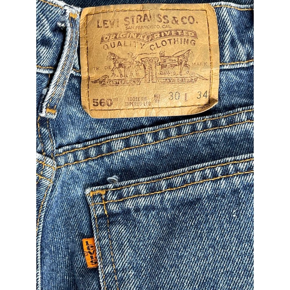 Vintage Levi's 560 Loose Fit 30 x 34 Tapered Orange Tab USA Made Mom Jeans EUC - Picture 2 of 12